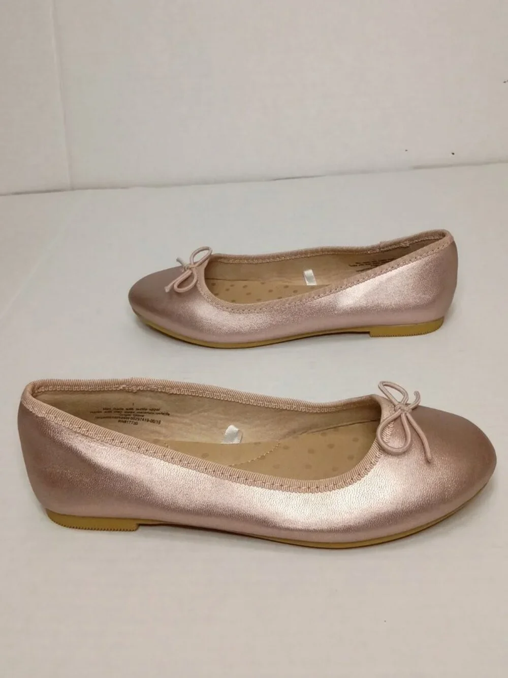 Cat & Jack Girls Rose Gold Ballet Flats Size 1 Youth